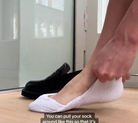 easy hack for turning any sock into a no show sock, Adjusting sock
