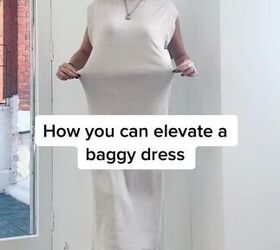 no sew hack for cinching a baggy dress, Baggy dress
