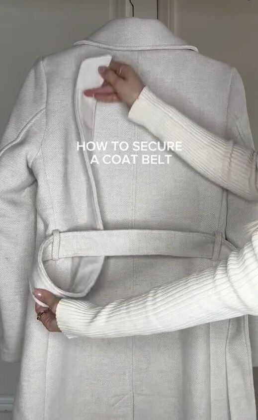 make sure your coat belt never slips again, Bringing belt under center