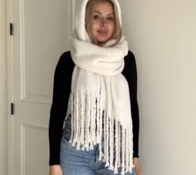 use 1 scarf to cover 2 areas, Winter scarf hack