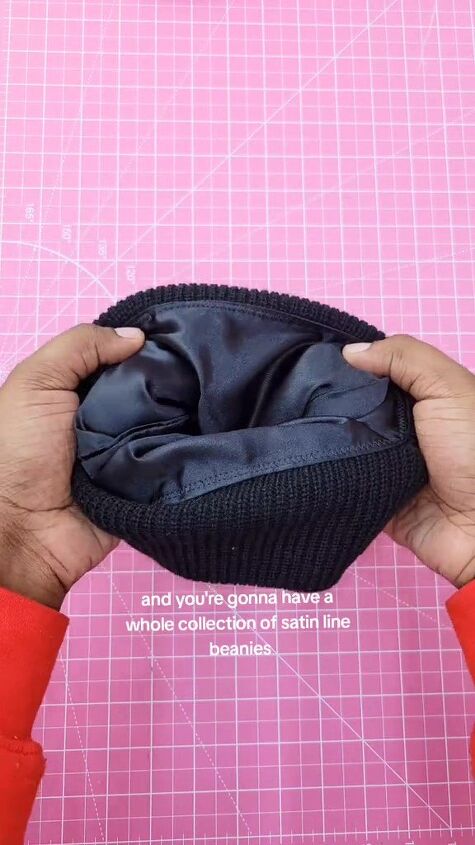 protect your hair this winter with this easy diy satin lined beanie, DIY satin lined beanie