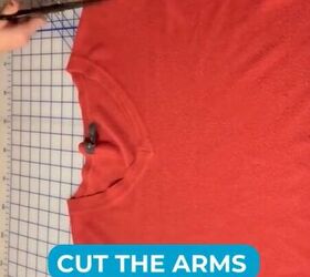 cut the arms off an old sweater, Cutting sleeves