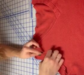 cut the arms off an old sweater, Pinning fabric