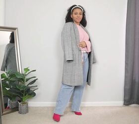 church outfit ideas, Stylish jean ensemble with pink accents