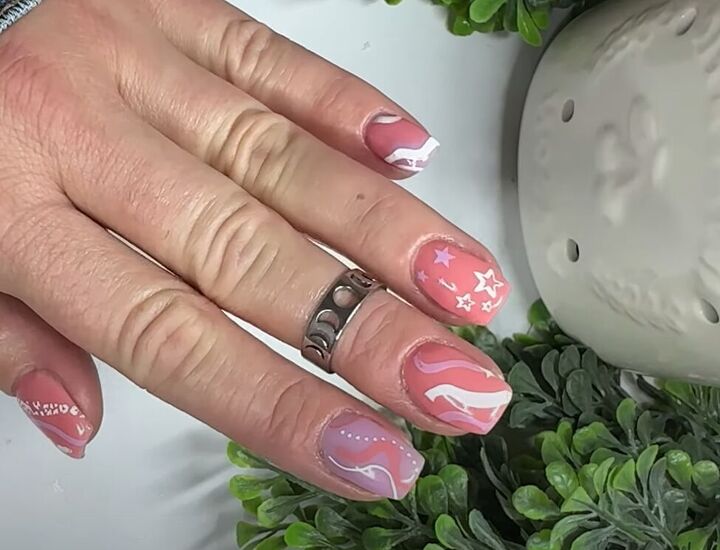 peach nails, DIY peach nails