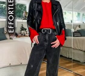 winter outfit ideas, Leather jacket outfit
