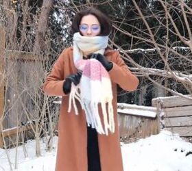 how to style a winter scarf, Wrap around scarf with knot