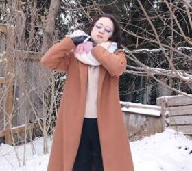 how to style a winter scarf, Tying faux infinity scarf