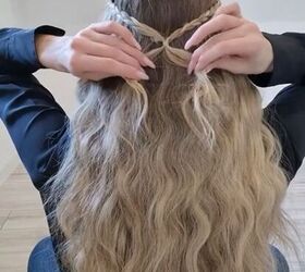 easy hack for a waterfall look on your braids, Connecting braids