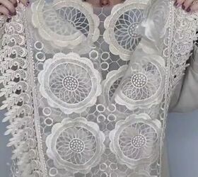 wow no sewing needed and this table runner can transform your look, Cutting lace table runner