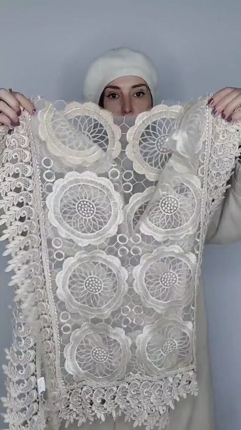 wow no sewing needed and this table runner can transform your look, Cutting lace table runner