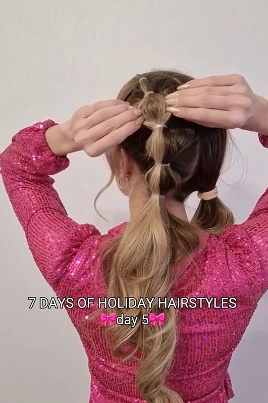if you love bows you ll love this hairstyle, Making bubble braid