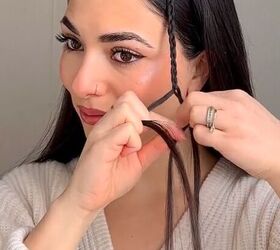 try this hair hack for your next half up hairstyle, Making braid