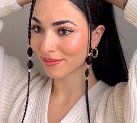try this hair hack for your next half up hairstyle, Making bubble braid