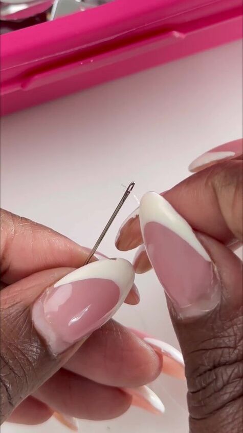 this diy will rock your socks literally, Threading needle