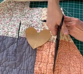 glue a thrifted quilt to your jeans and fall in love with the results, Cutting fabric