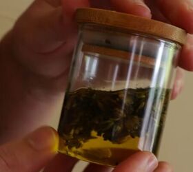 how to make a lavender oil, Steeping DIY lavender oil in jar