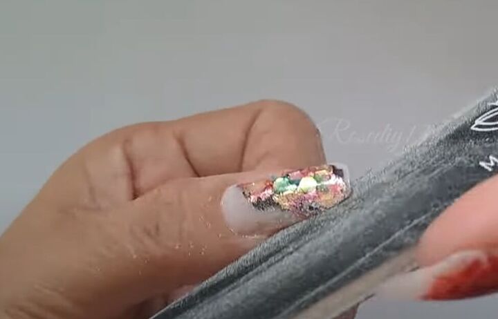 foil nail designs, Finishing foil nail design