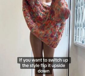 wear your sweater like this for a better fit, Putting cardigan on backwards