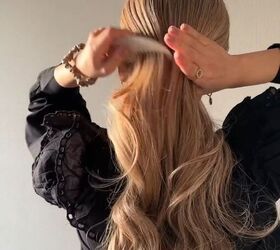 this scarf hairstyle is so easy you can do it, Combing hair back