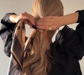 this scarf hairstyle is so easy you can do it, Wrapping scarf