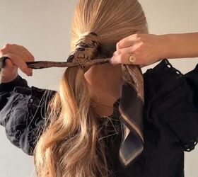 this scarf hairstyle is so easy you can do it, Tying scarf