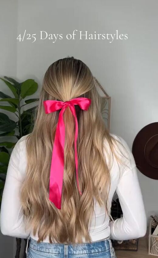 obsessed with the the bow trend try your hair next, Half ponytail with bow