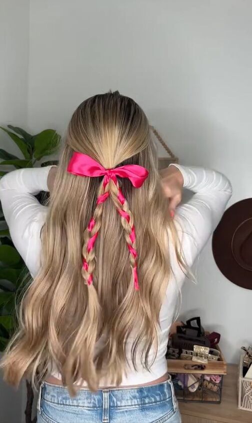 obsessed with the the bow trend try your hair next, Braided bow hairstyle