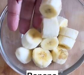 3 ingredients that will leave your hair shiny and soft, Adding banana to bowl
