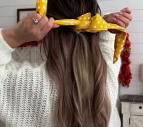 hack to keep your hair and scarf from falling, Tying scarf