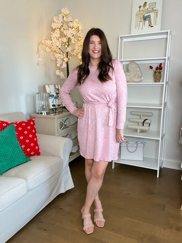 how to create stunning spring outfits without breaking the bank, spring outfit knit dress from Walmart