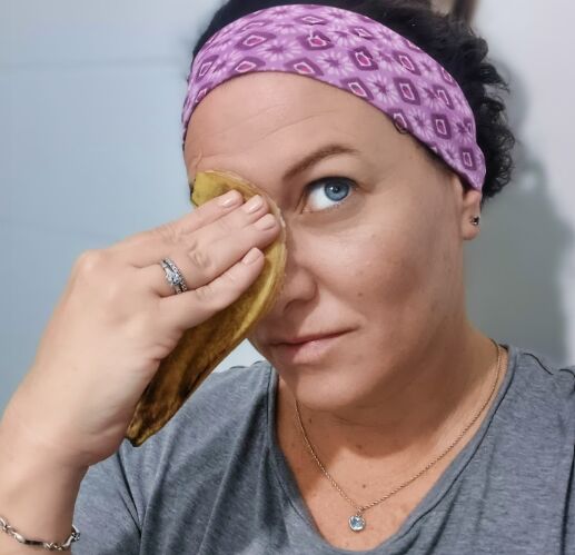 Rub banana peels on your face