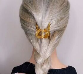 wow how to hide your claw clip for a more elegant updo, Braiding hair