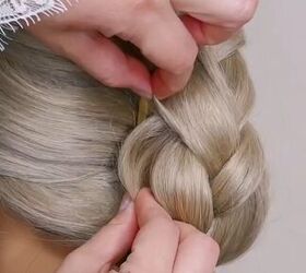 wow how to hide your claw clip for a more elegant updo, Tugging hair