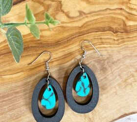 Liquid Polymer Clay Turquoise Earrings