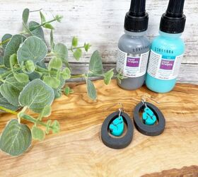 Liquid Polymer Clay Turquoise Earrings with Sculpey Creatively Beth creativelybeth sculpey liquid polymer clay faux turquoise earrings jewelry liquidsculpey