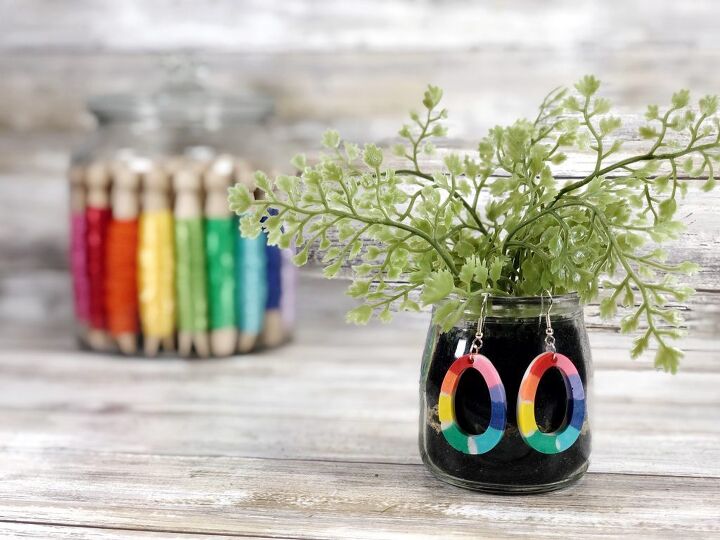 Easy Rainbow Earrings with Liquid Sculpey by Creatively Beth creativelybeth rainbow earrings diy liquidsculpey sculpey