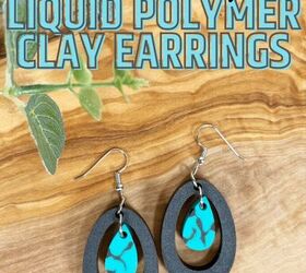 Liquid Polymer Clay Turquoise Earrings with Sculpey Creatively Beth creativelybeth sculpey liquid polymer clay faux turquoise earrings jewelry liquidsculpey