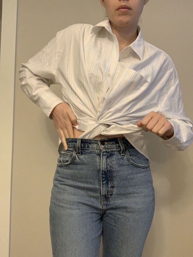 Overlapping Button Up Terrifically Twisted: Try This Twist on Your Button Up | Upstyle