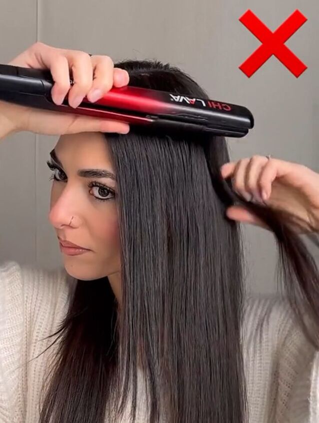 how to curl your hair with a flat iron, Using flat iron