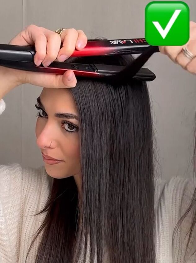how to curl your hair with a flat iron, Using flat iron