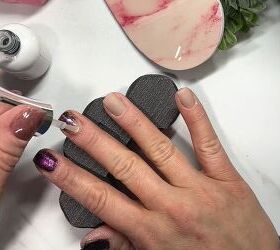 ombre dip powder nail design, Applying top coat