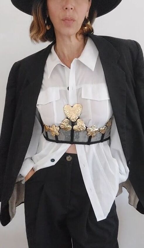 the perfect no sew accessory to any outfit, Styling DIY corset belt