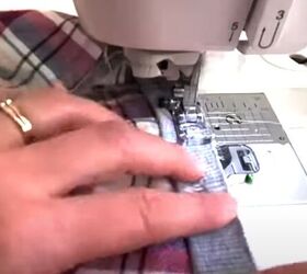 upcycling flannel shirts, Attaching ribbing