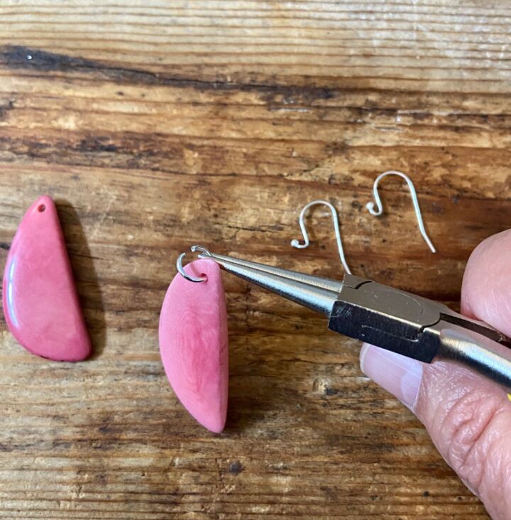 how to create some pretty tagua nut earrings, Pink Tagua but beads
