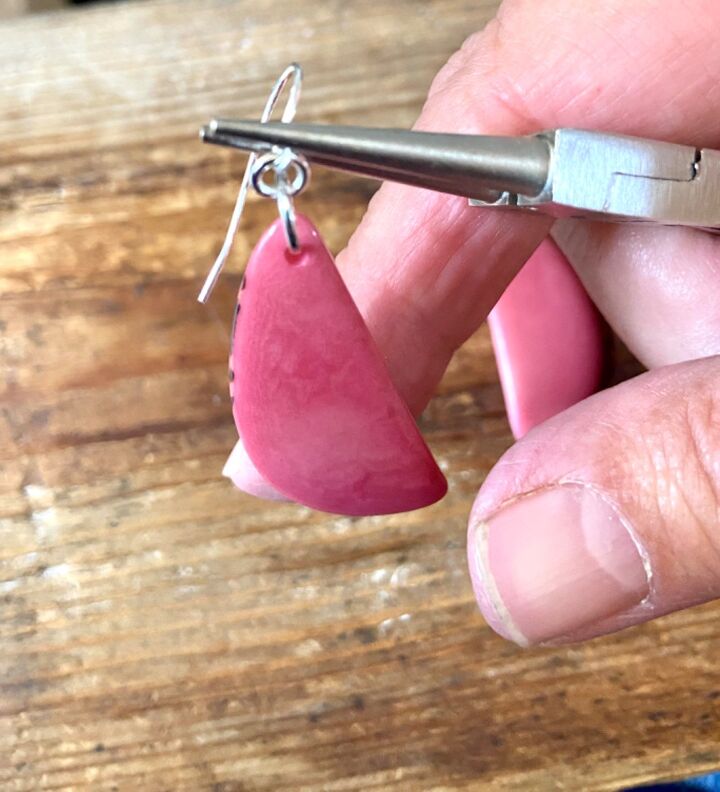 how to create some pretty tagua nut earrings, Adding hooks