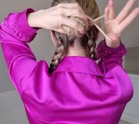 the easiest updo you need to try, Tying bun off