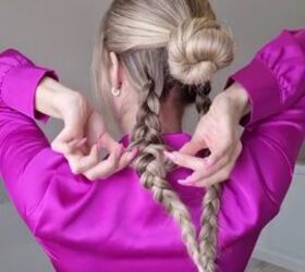 the easiest updo you need to try, Pulling on braid