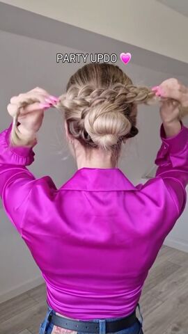 the easiest updo you need to try, Wrapping braids
