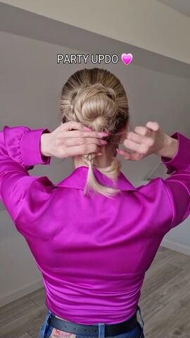 the easiest updo you need to try, Tying braid tails